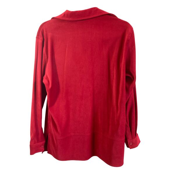 Casual Corner Annex Faux Suede Red Funky Y2k Lover Feminine 70's Button Jacket - Picture 5 of 6